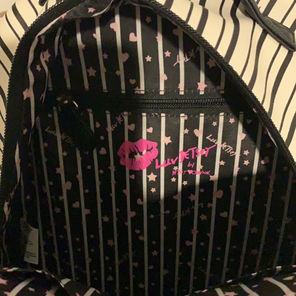 NWT Betsey Johnson Black and White Mini backpack - Picture 7 of 12